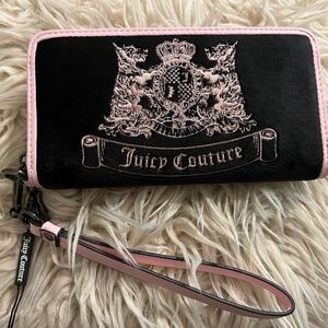Juicy couture twig dog Scottie dog wallet wristlet black pink Juicy Uk